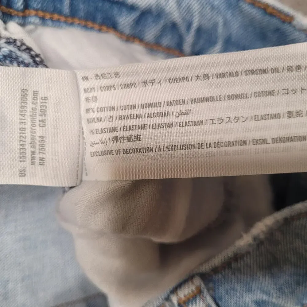 Abercrombie & Fitch Jeans 29 8 Light 90s Straight Ultra High Rise Distressed - Picture 6 of 9